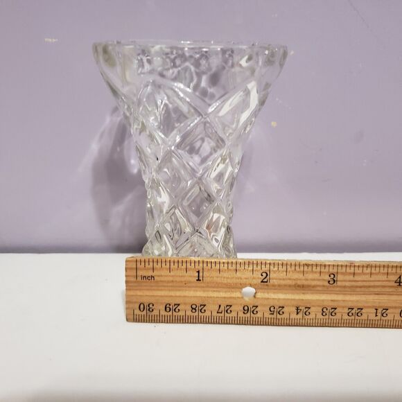 Zajecar Crystal 24% Lead Clear Glass Vase  4" - Picture 6 of 10